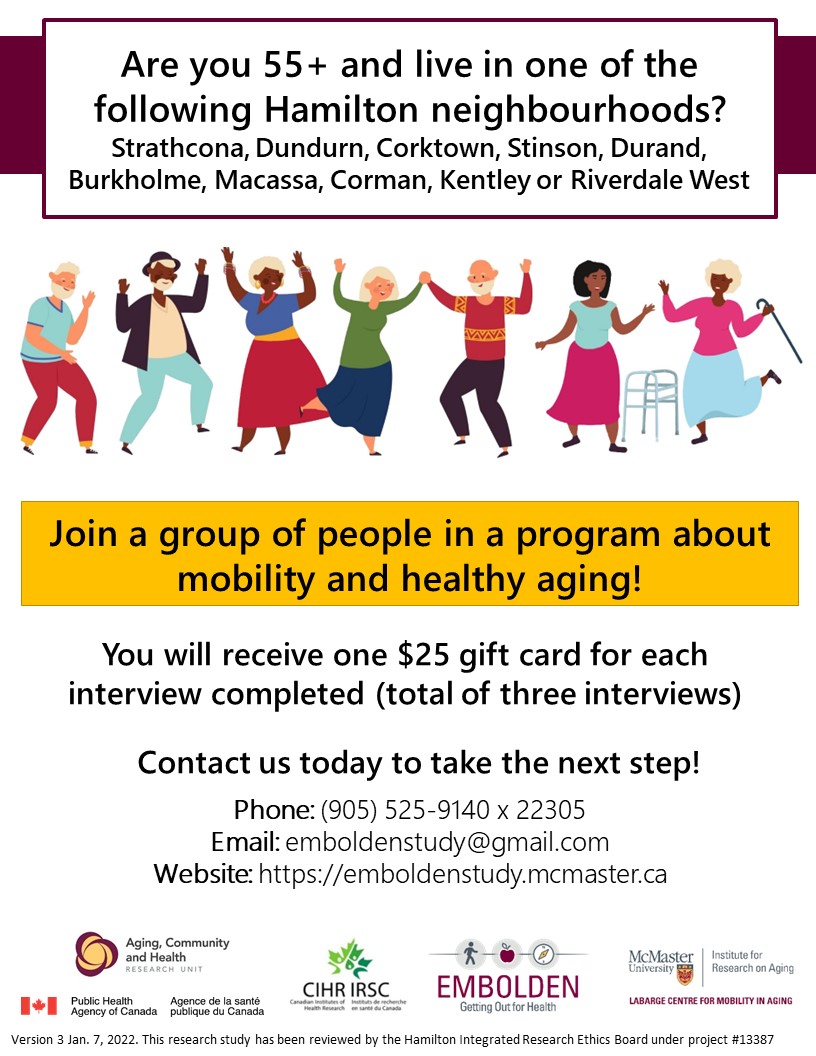 Invitation to join a group of people in a program about mobility and healthy aging